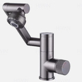 Vòi chậu rửa mặt nóng lạnh màu xám khói HIWIN KF-3052