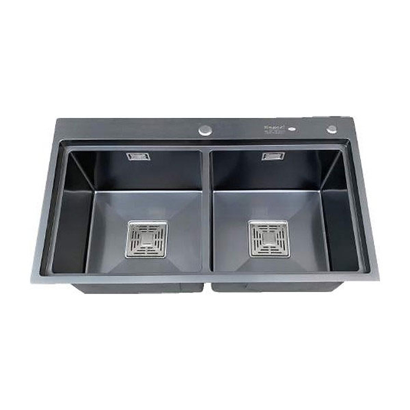 Chậu rửa bát inox phủ nano 2 hố cân Kagol KND8248 BT