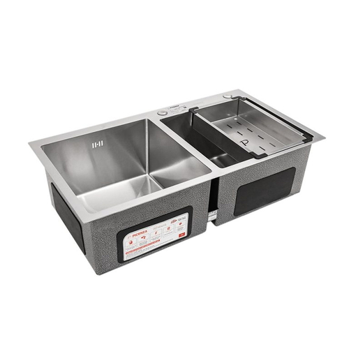 Chậu rửa bát inox 304 2 hố lệch Picenza HM 8245-615