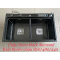 Chậu bếp inox phủ nano 2 hố cân có cài dao, cài thớt Kagol KND8248 BT CD