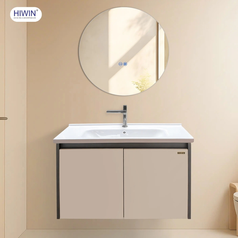 Bộ tủ chậu lavabo cao cấp màu gỗ plywood bền bỉ Hiwin YS-001