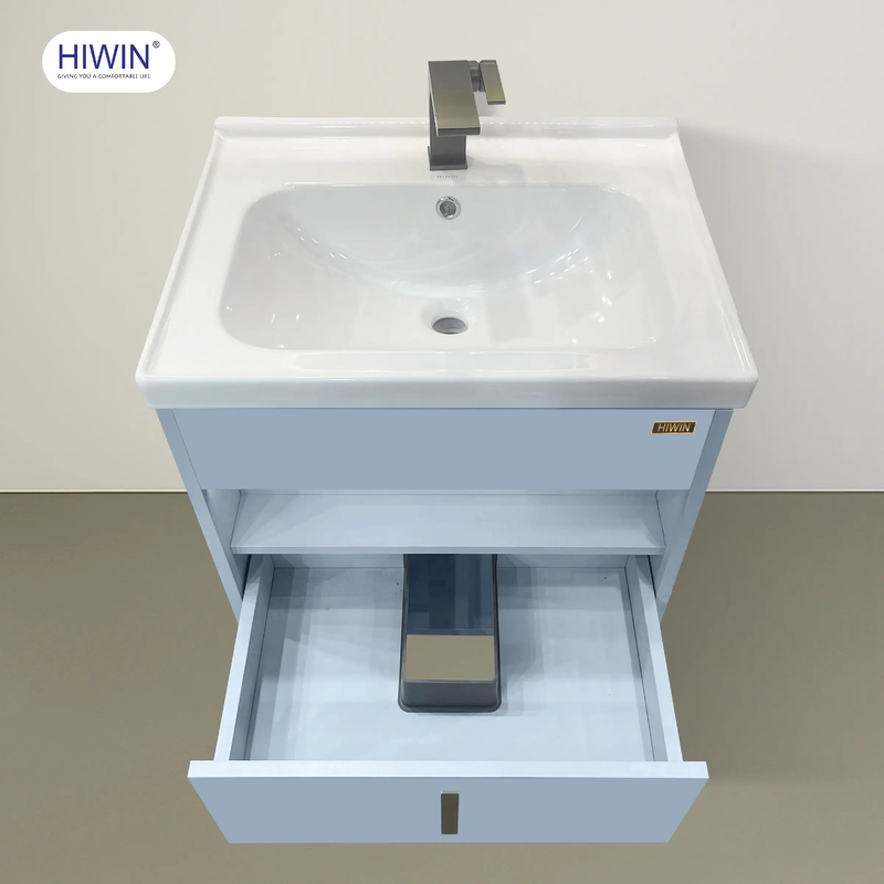 Bộ tủ chậu lavabo cao cấp màu xanh lam khói Hiwin YS-004