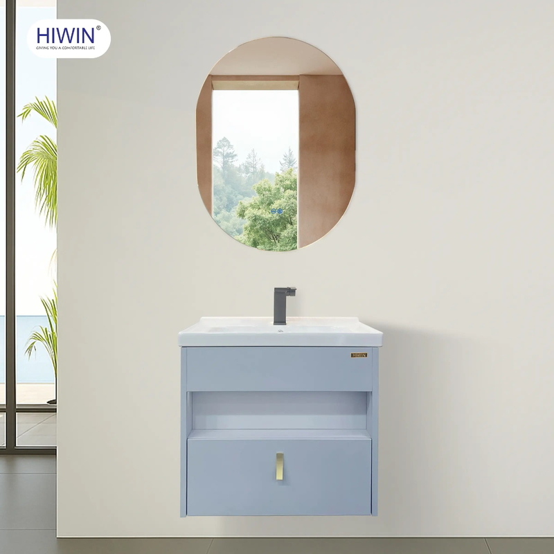Bộ tủ chậu lavabo cao cấp màu xanh lam khói Hiwin YS-004