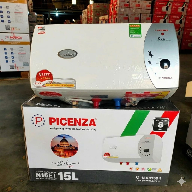 Bình nước nóng nằm ngang 15L Picenza N15ET
