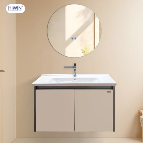 Bộ tủ chậu lavabo cao cấp màu gỗ plywood bền bỉ Hiwin YS-001