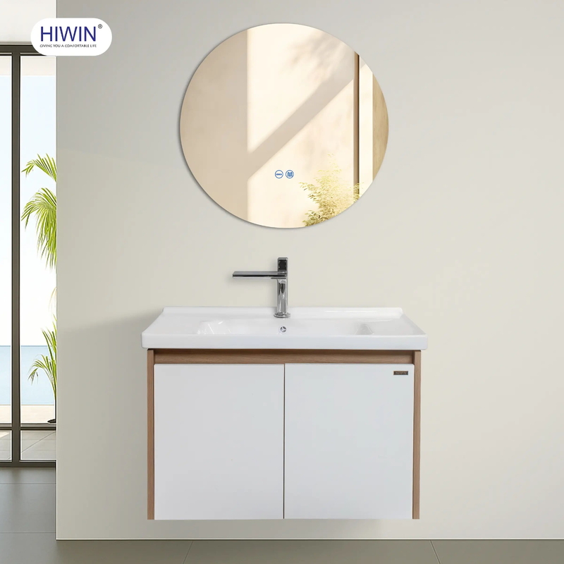 Bộ tủ chậu Lavabo gỗ plywood vân gỗ hồ đào Hiwin YS-002