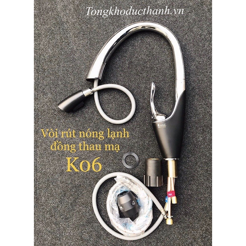 Vòi rửa bát nóng lạnh cần rút Kagol K06