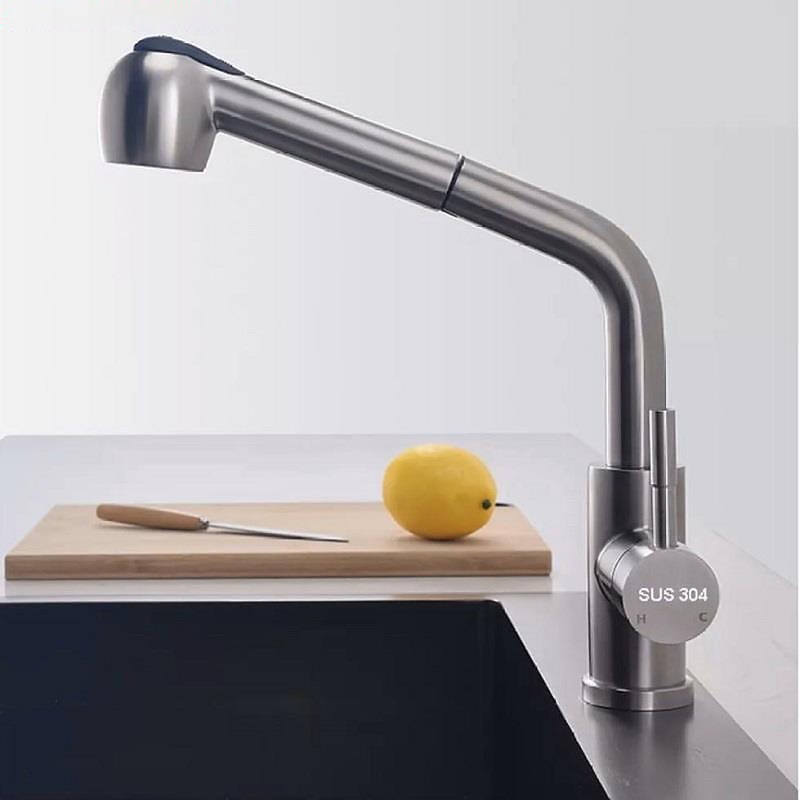 Vòi rửa bát nóng lạnh cần rút Kagol K11