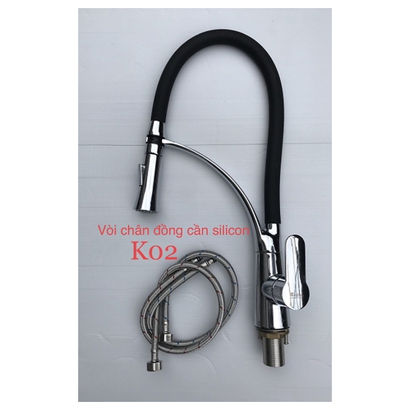 Vòi rửa bát nóng lạnh, cần silicone Kagol K02