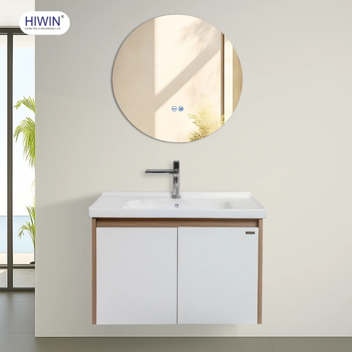 Bộ tủ chậu Lavabo gỗ plywood vân gỗ hồ đào Hiwin YS-002