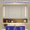 Bộ tủ chậu Lavabo nhựa PVC gương có đèn LED Hiwin YP-014 