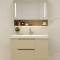 Bộ tủ chậu Lavabo nhựa PVC gương có đèn LED Hiwin YP-014 