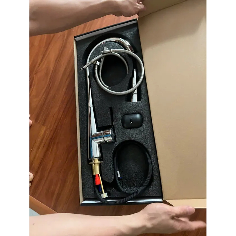 Vòi rửa bát nóng lạnh dây rút Kagol K36