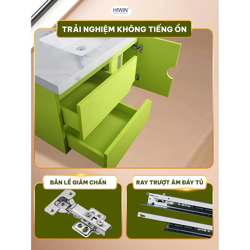 Bộ tủ chậu Lavabo treo tường đèn tự động Hiwin YS-2620