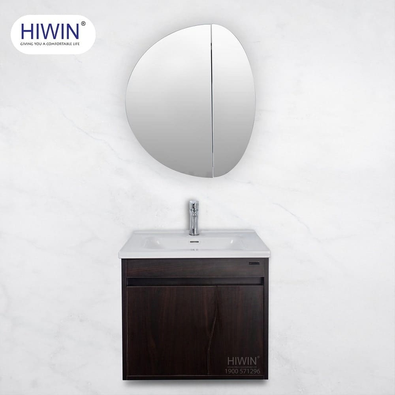 Bộ tủ chậu Lavabo gương phi đối xứng Hiwin YS-2622
