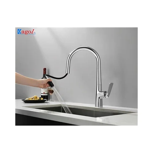Vòi rửa bát nóng lạnh dây rút đồng Kagol K60