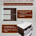 Bộ tủ chậu Lavabo nâu vân gỗ kết hợp màu trắng Hiwin YS-2618 