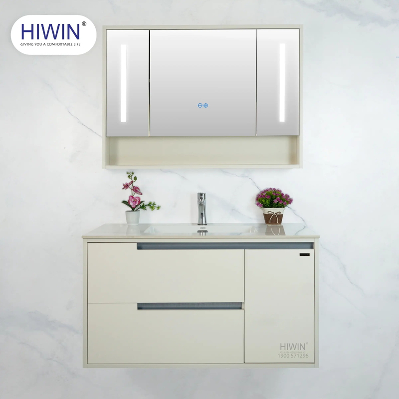 Bộ tủ chậu Lavabo treo tường gương led thông minh Hiwin YS-014