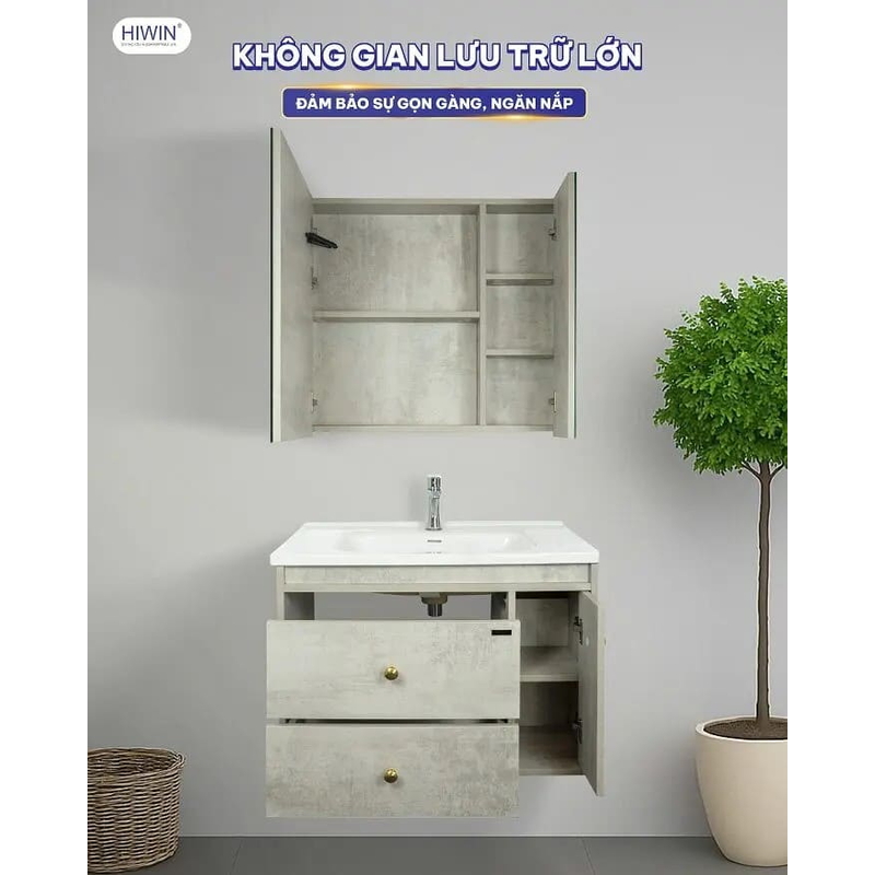 Bộ tủ chậu Lavabo treo tường Hiwin YS-2611