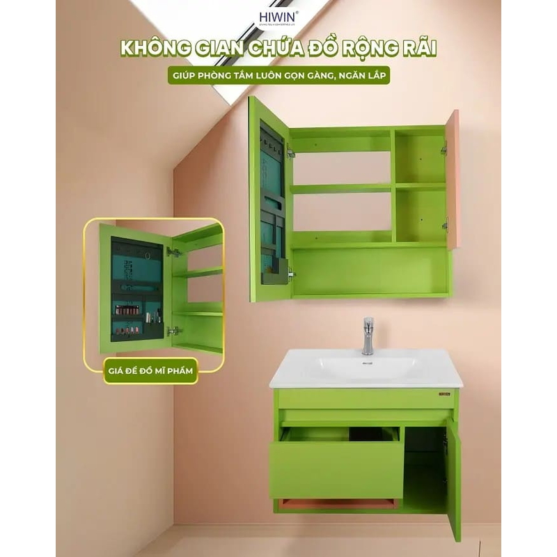 Bộ tủ chậu Lavabo treo tường Hiwin YS-2616