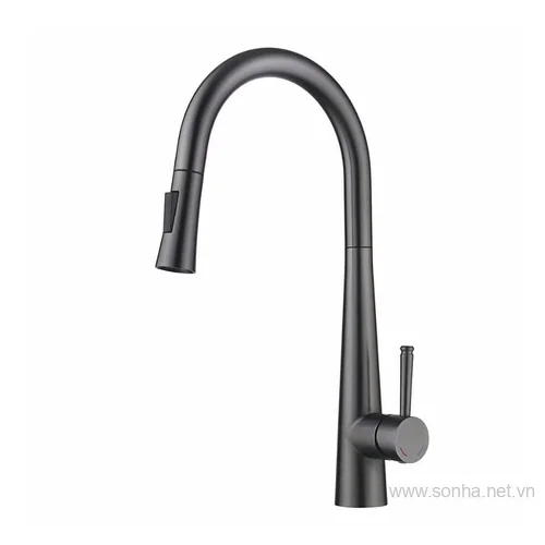 Vòi rửa bát đồng phủ nano nóng lạnh dây rút Kagol K70
