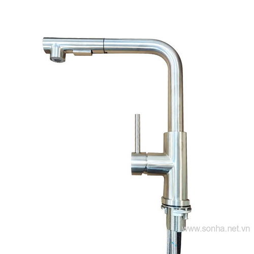 Vòi rửa bát inox nóng lạnh dây rút Kagol K67