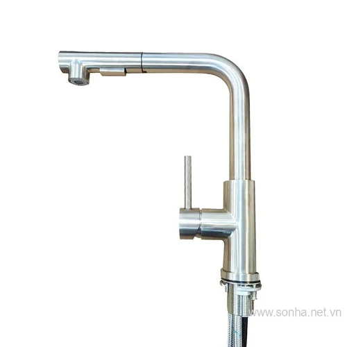 Vòi rửa bát inox nóng lạnh dây rút Kagol K67