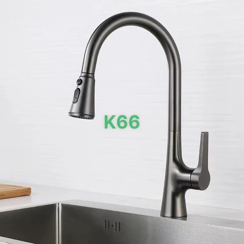 Vòi rửa bát nóng lạnh dây rút đồng Kagol K66