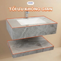 Bộ tủ chậu Lavabo treo tường vân đá xám Hiwin YS-018