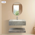 Bộ tủ chậu Lavabo treo tường vân đá xám Hiwin YS-018