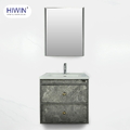 Bộ tủ chậu Lavabo treo tường gỗ plywood vân đá Hiwin YS-2604