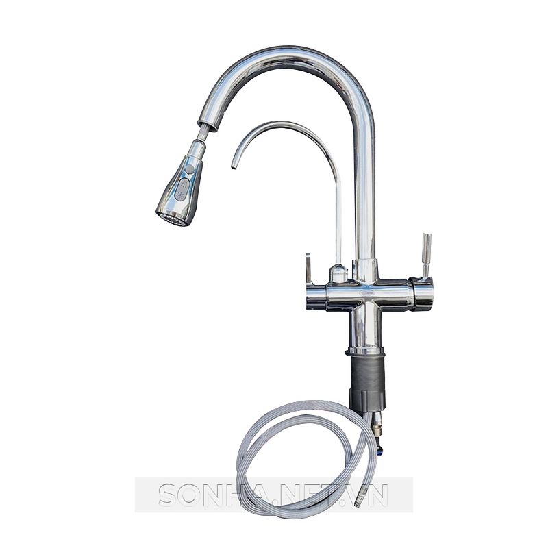 Vòi rửa bát đồng 3 đường nước Kagol K32