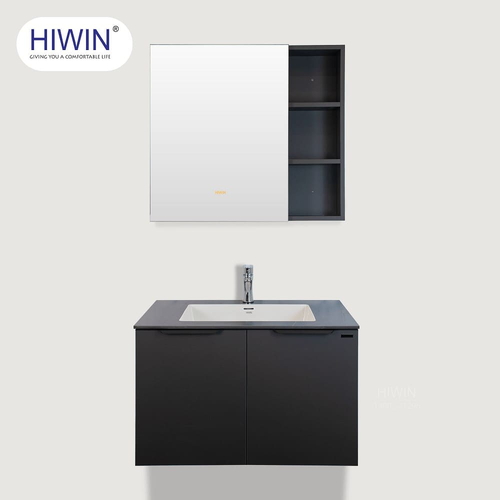 Bộ tủ chậu Lavabo treo tường chất liệu nhựa đen Hiwin YP-010
