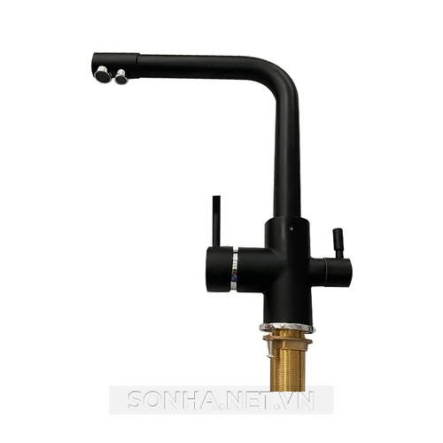 Vòi rửa bát đồng phủ nano 3 đường nước Kagol K24