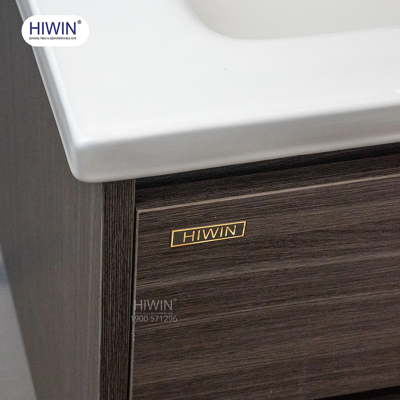 Bộ tủ chậu Lavabo treo tường màu xám vân gỗ Hiwin YS-2626