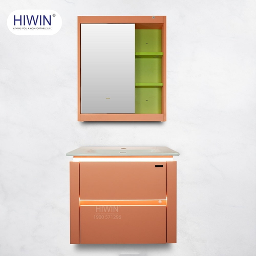 Bộ tủ chậu Lavabo treo tường đèn led cảm biến thông minh Hiwin YS-2615
