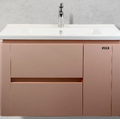 Bộ tủ chậu Lavabo treo tường màu hồng Hiwin YS-1474