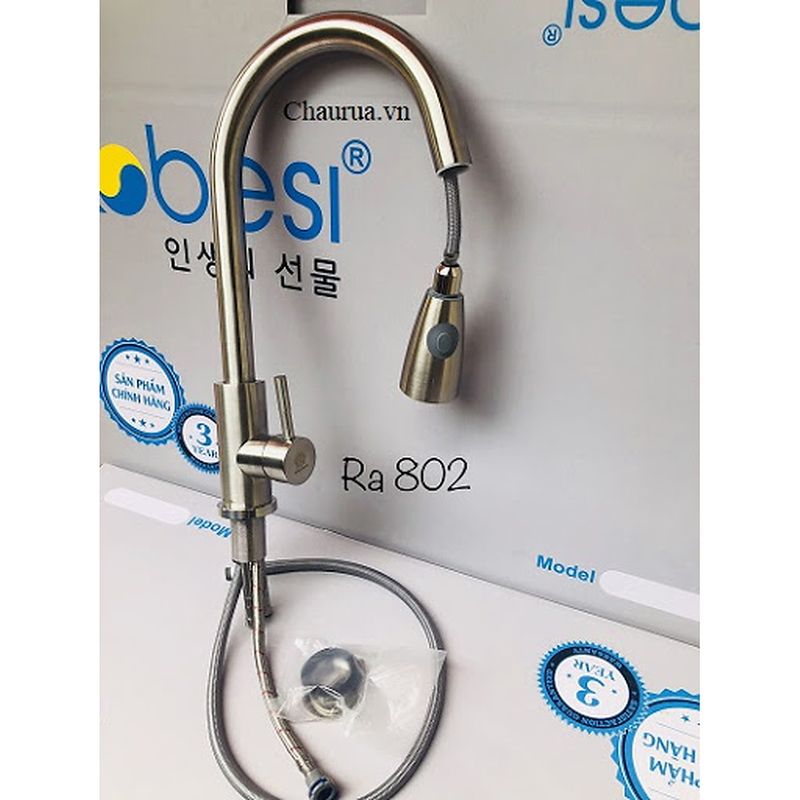 Vòi rửa bát đồng nóng lạnh cần tròn Kagol K28
