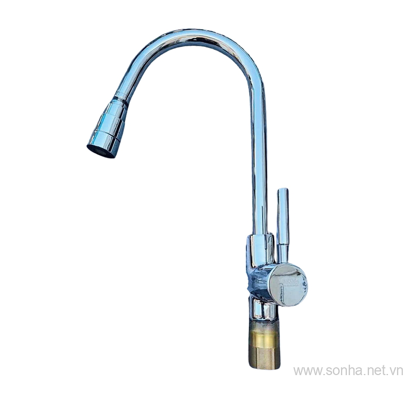 Vòi rửa bát đồng nóng lạnh cần tròn Kagol K28