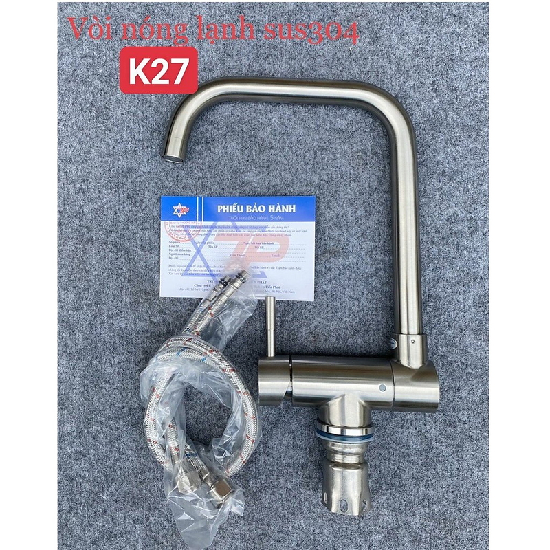 Vòi rửa bát nóng lạnh cần cứng thân tròn Kagol K27