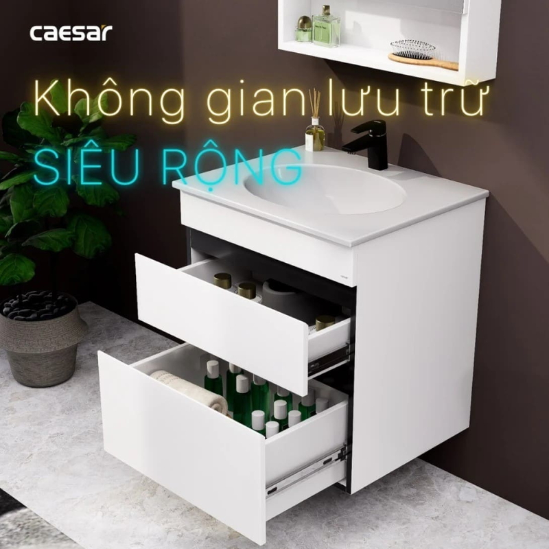 Tủ Lavabo Phòng Tắm Caesar EH15024DDV (Không gồm lavabo và vòi)