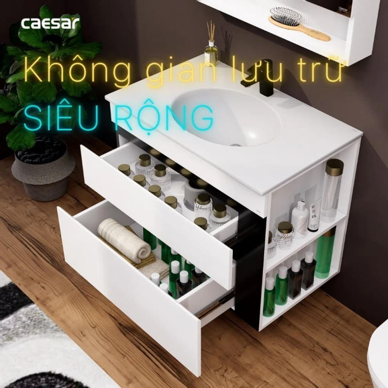 Tủ Lavabo Phòng Tắm Caesar EH15026DDRV(Không gồm lavabo và vòi)