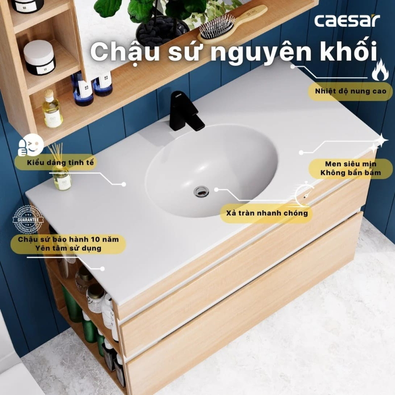 Bộ Tủ Lavabo Caesar LF5028+EH15028DDLW7V