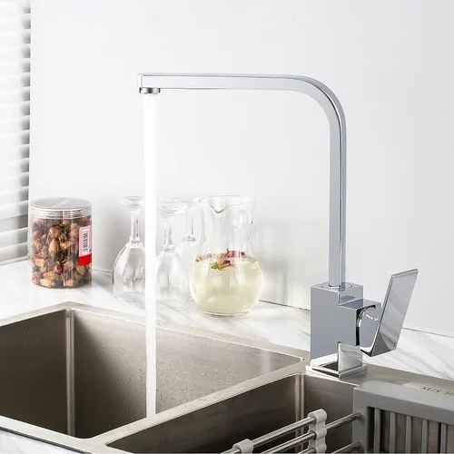 Vòi rửa bát nóng lạnh cần cứng thân vuông Kagol K51