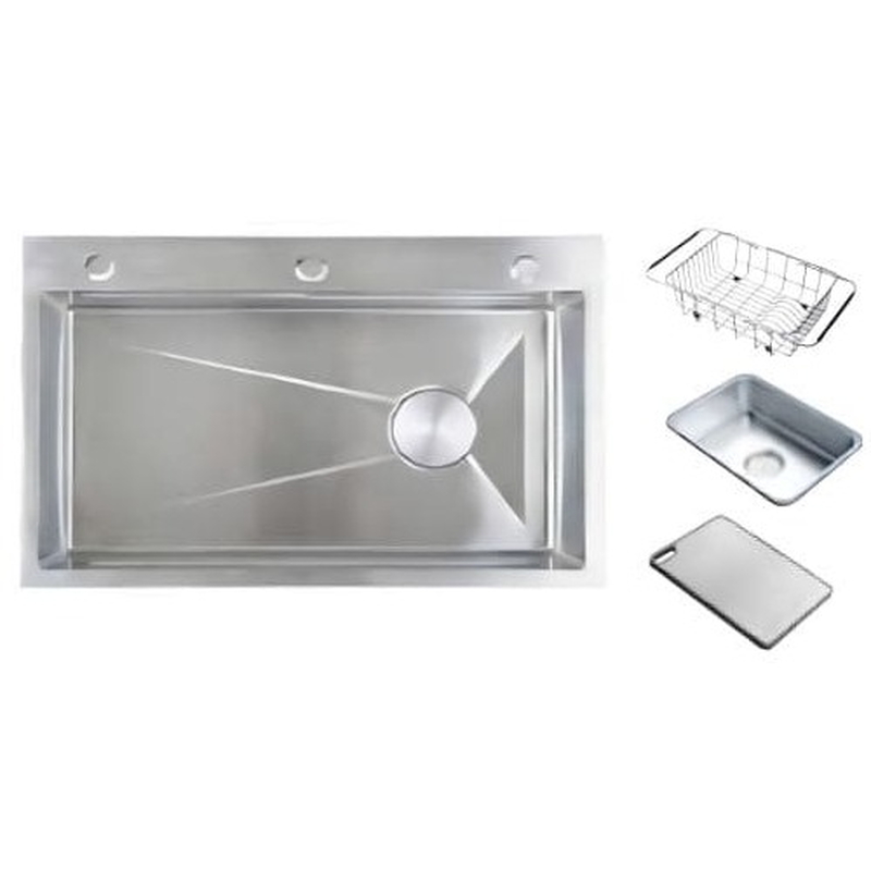 Chậu Rửa Chén Inox 1 Hộc 750x460mm Lắp Âm Caesar KSH01H075SX