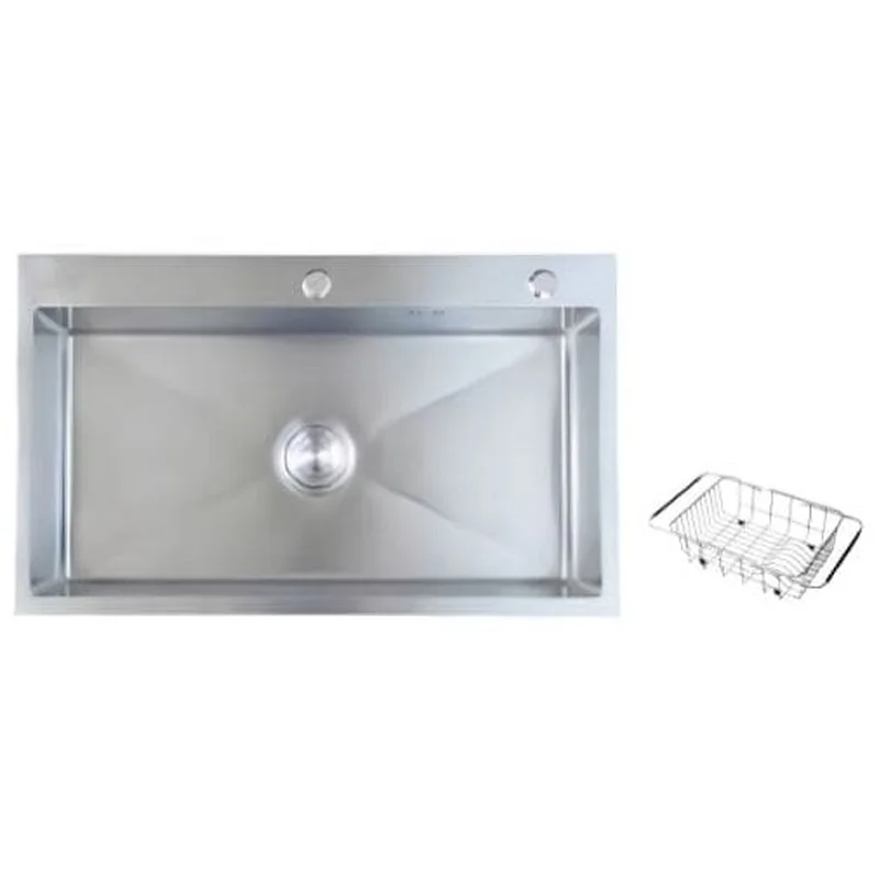Chậu Rửa Chén Inox 1 Hộc 820x450mm Lắp Nổi Caesar KSH01H082SX