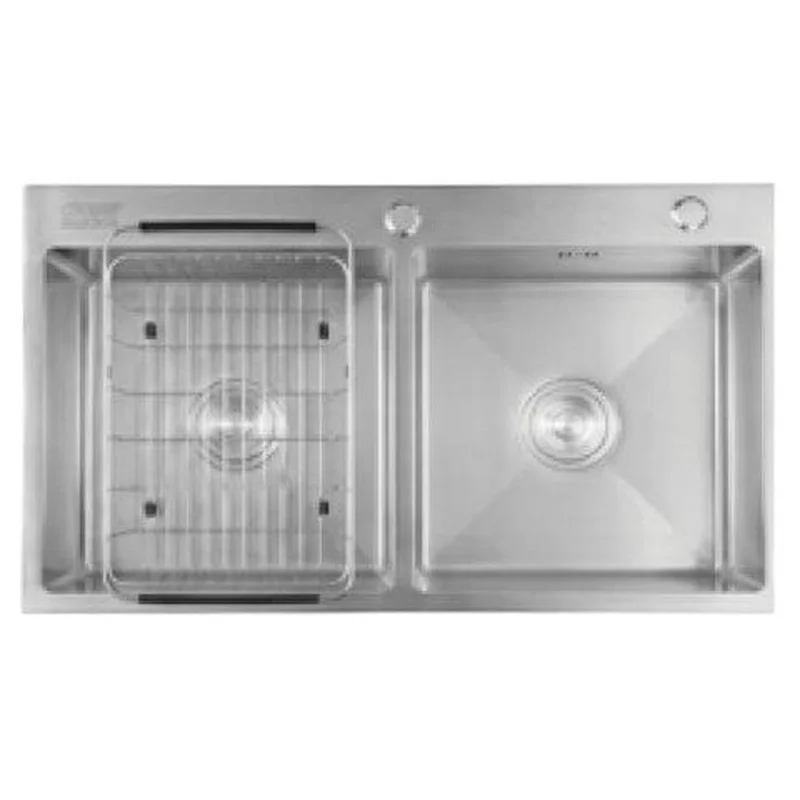 Chậu Rửa Chén Inox 2 Hộc 820x450mm Lắp Nổi Caesar KSH02H082SX