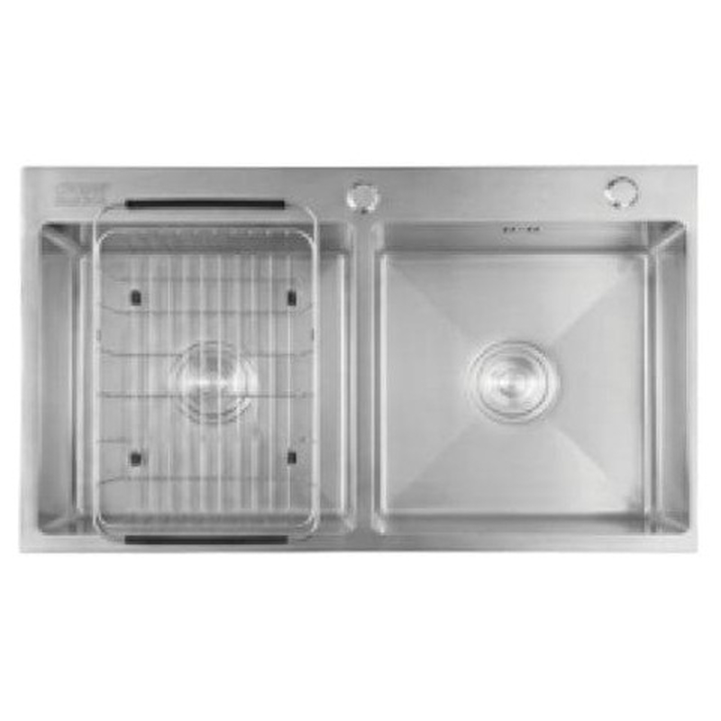 Chậu Rửa Chén Inox 2 Hộc 820x450mm Lắp Nổi Caesar KSH02H082SX