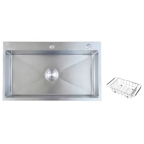 Chậu Rửa Chén Inox 1 Hộc 820x450mm Lắp Nổi Caesar KSH01H082SX