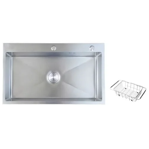 Chậu Rửa Chén Inox 1 Hộc 820x450mm Lắp Nổi Caesar KSH01H082SX